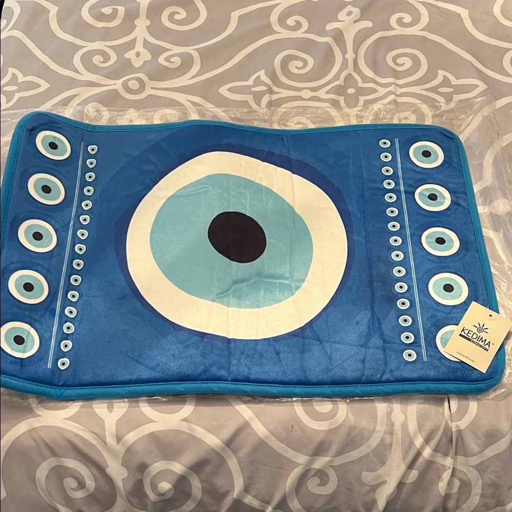 NWT Blue Evil Eye Bath Mat Kedima